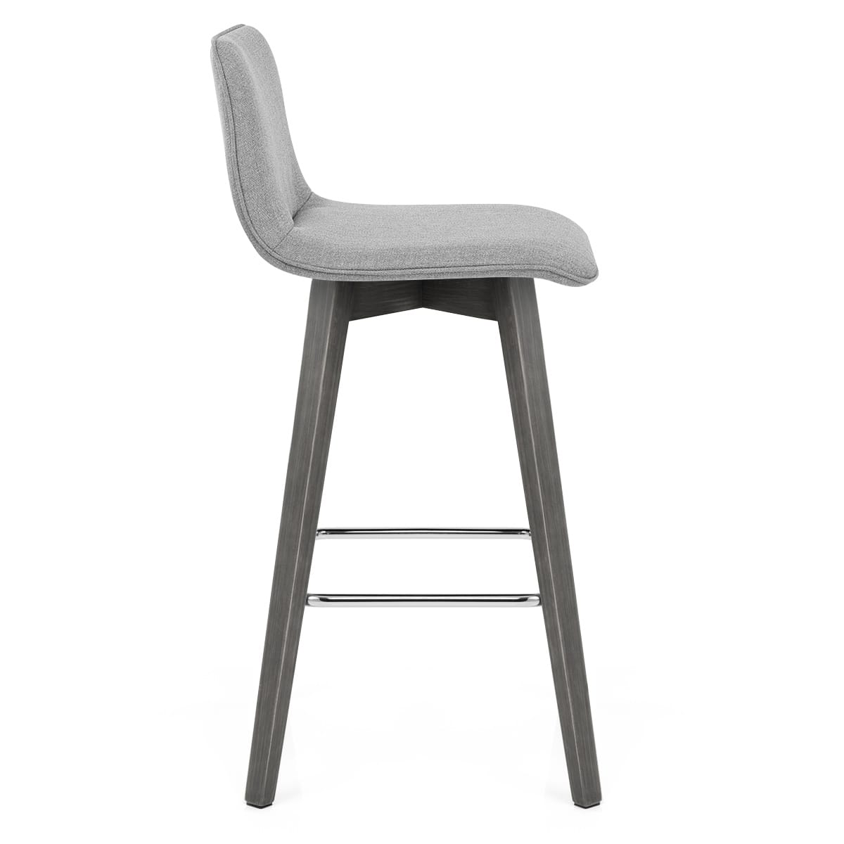 Tide Grey Wood Stool Grey Fabric