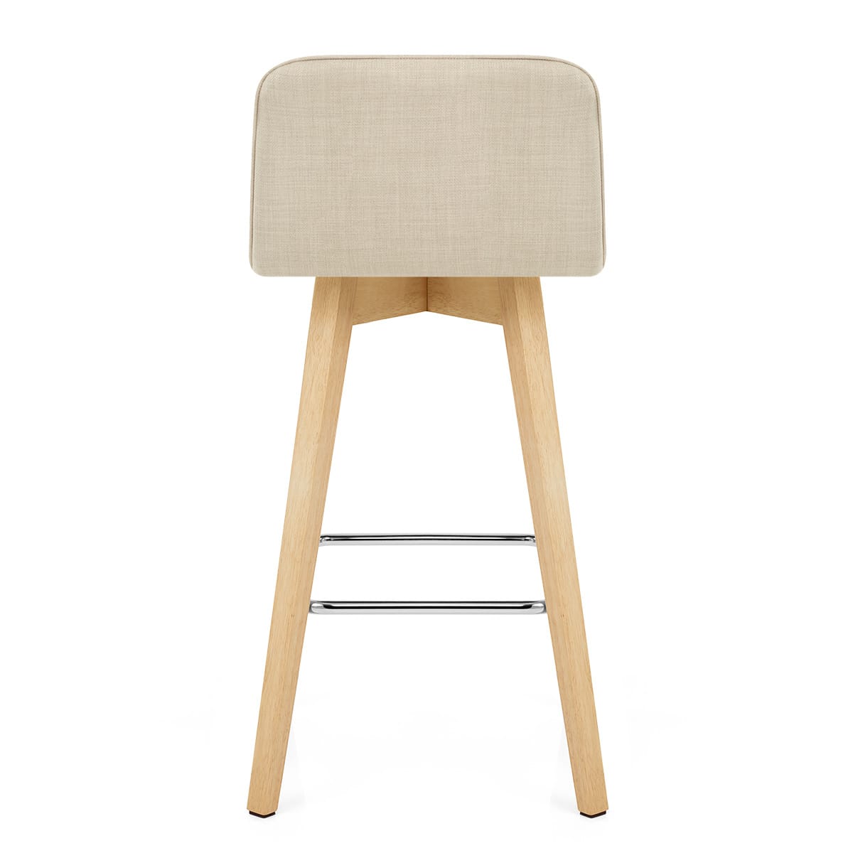 Tide Wooden Stool Beige Fabric