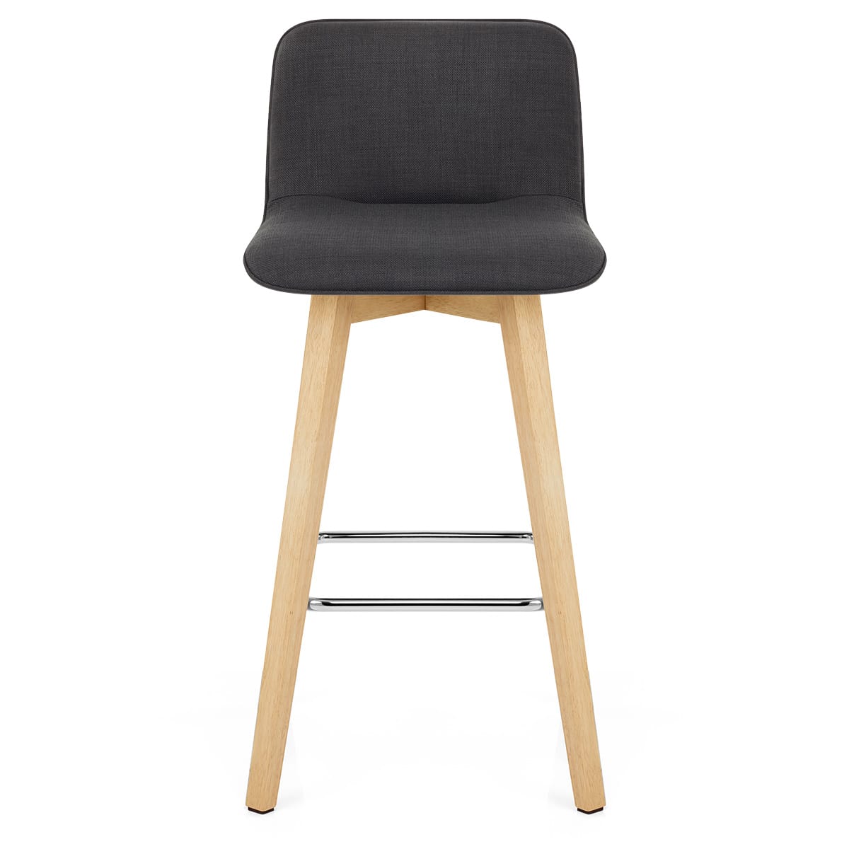 Tide Wooden Stool Black Fabric