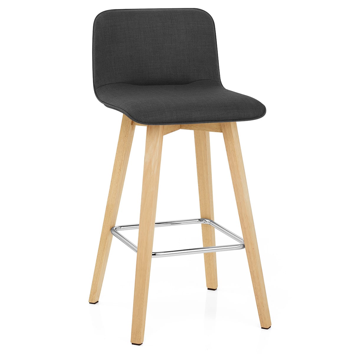 Tide Wooden Stool Black Fabric