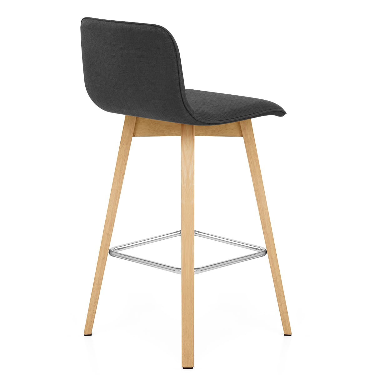 Tide Wooden Stool Black Fabric