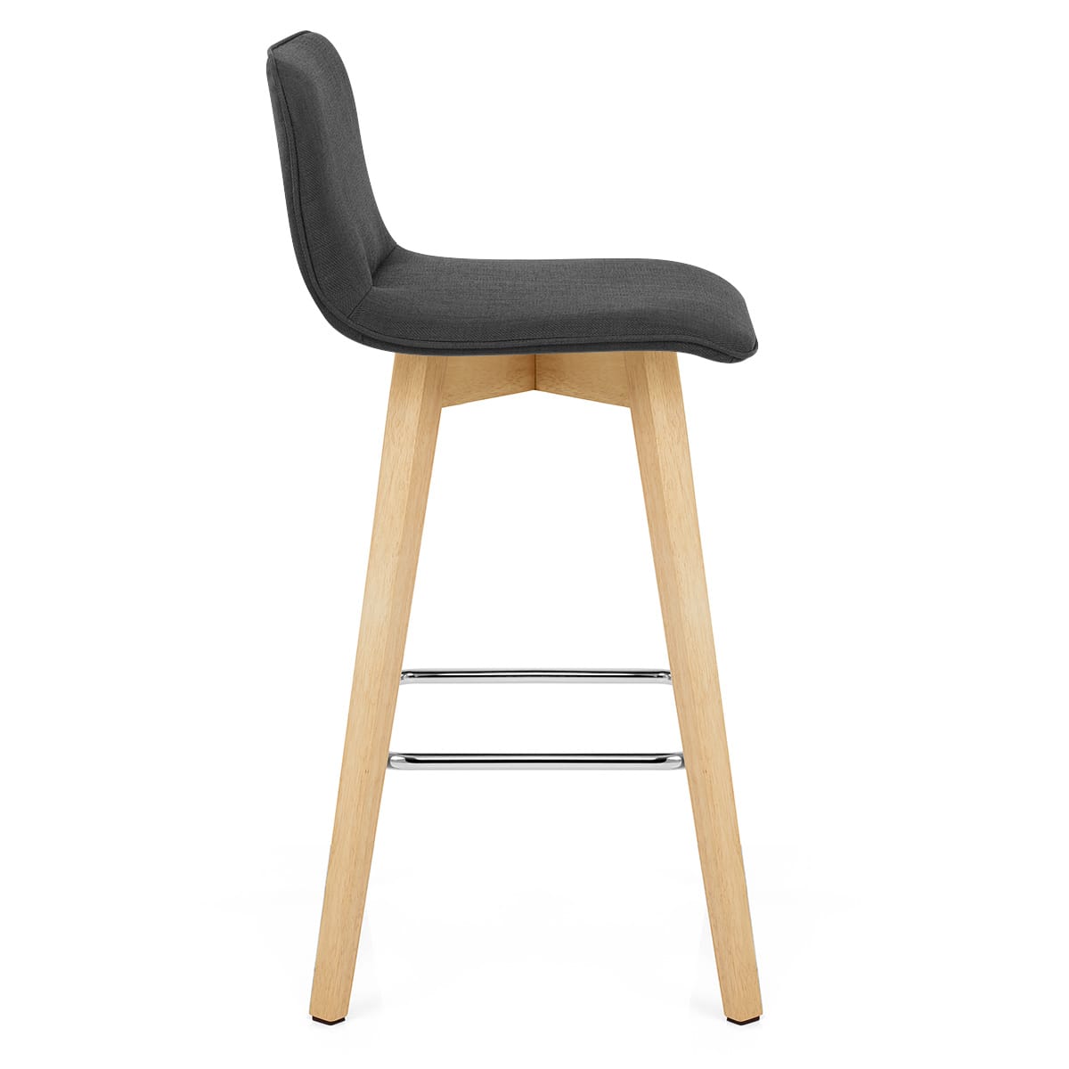 Tide Wooden Stool Black Fabric