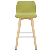 Tide Wooden Stool Green Fabric