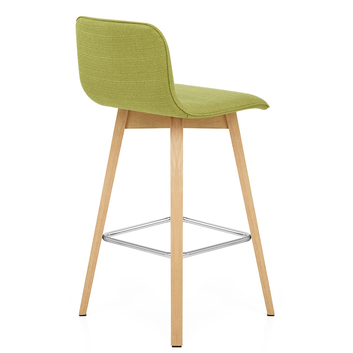 Tide Wooden Stool Green Fabric
