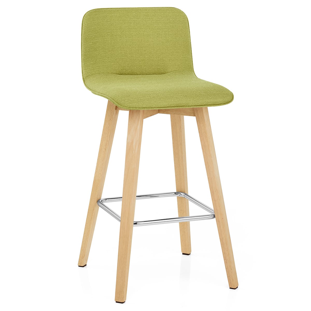 Tide Wooden Stool Green Fabric