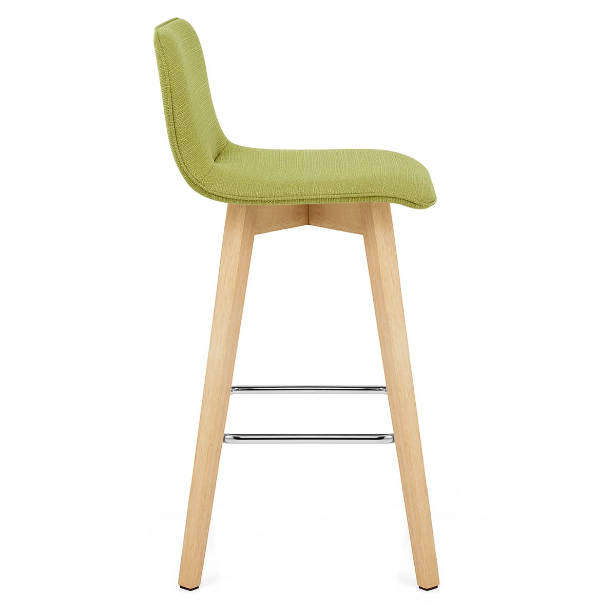 Tide Wooden Stool Green Fabric