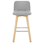 Tide Wooden Stool Grey Fabric