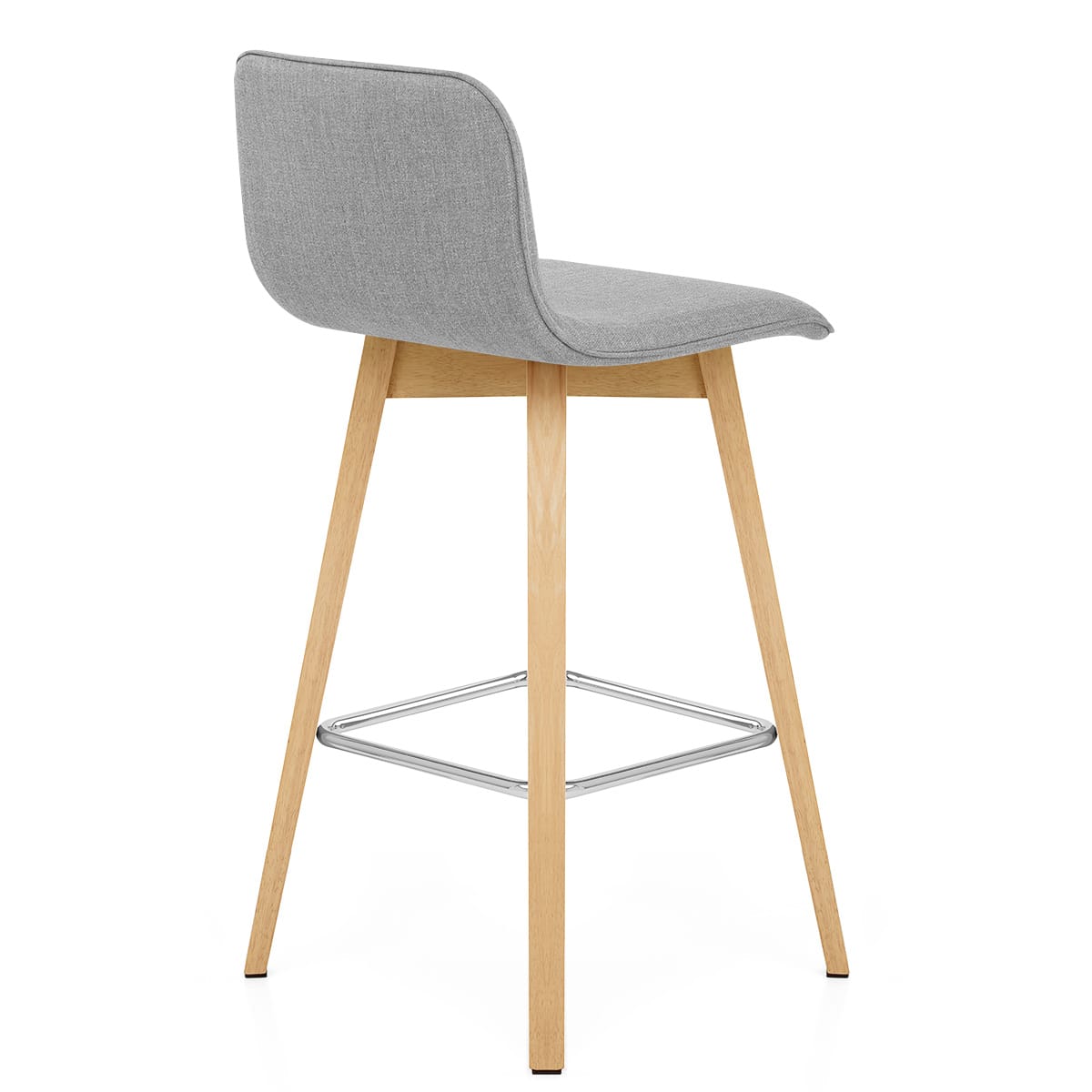 Tide Wooden Stool Grey Fabric