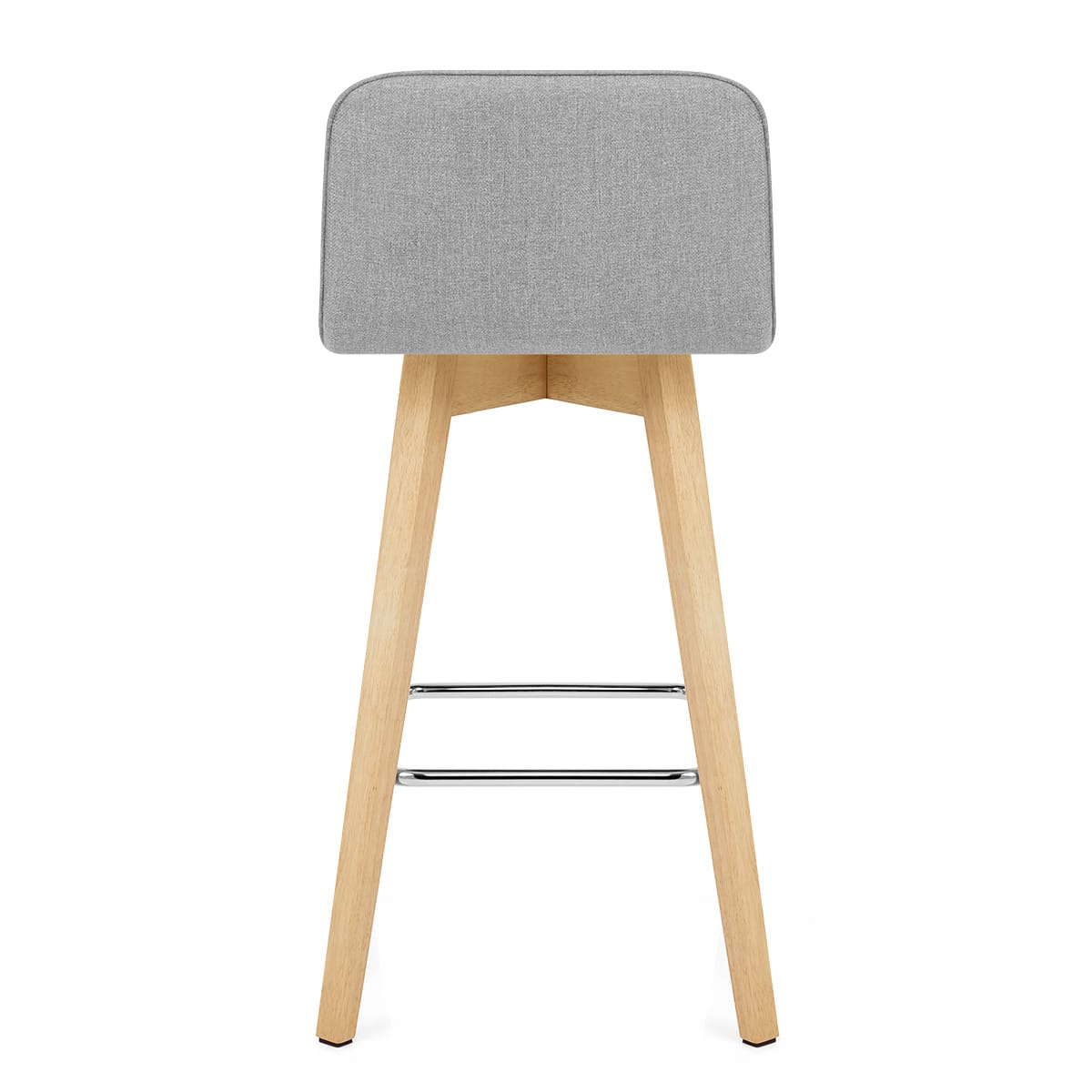 Tide Wooden Stool Grey Fabric