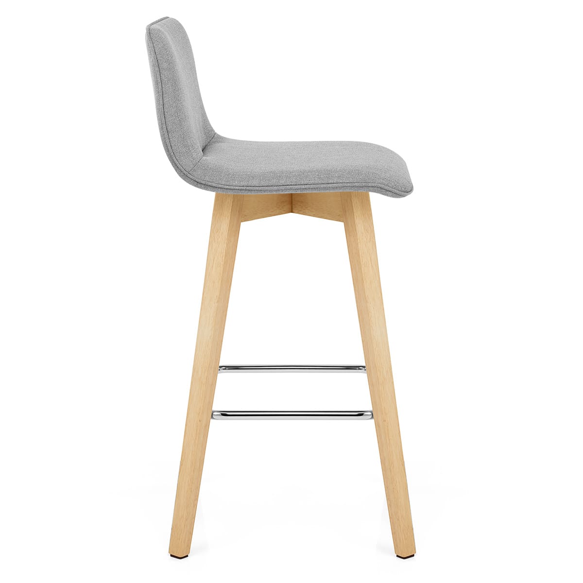 Tide Wooden Stool Grey Fabric