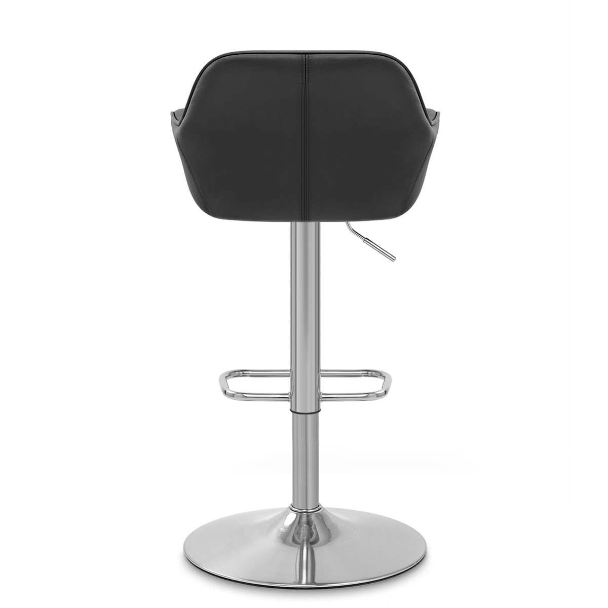 Tokyo Real Leather Brushed Stool Black