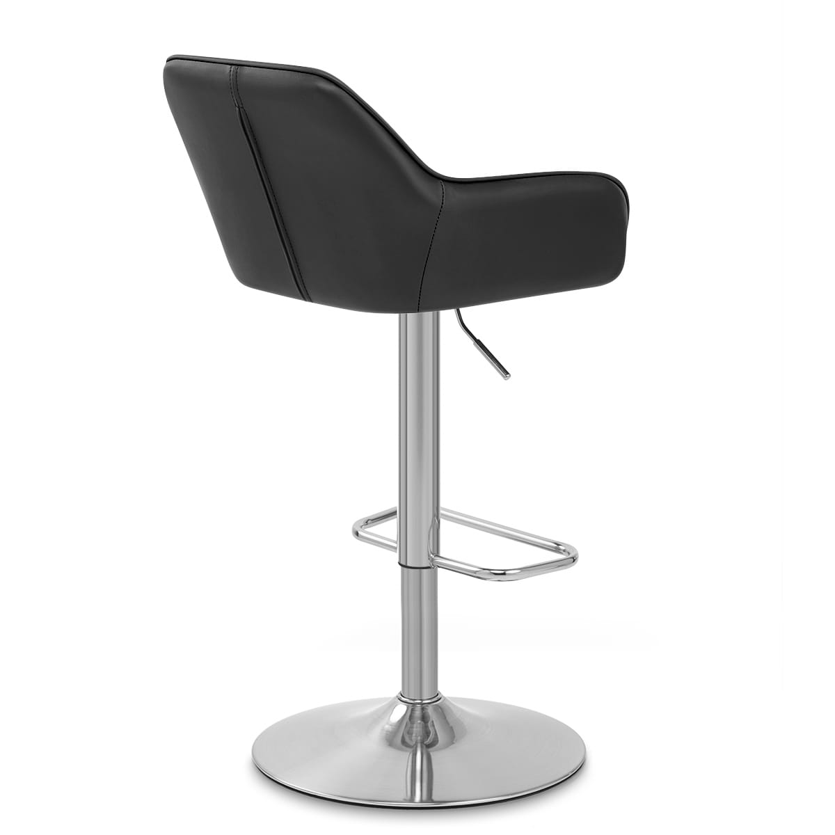 Tokyo Real Leather Brushed Stool Black