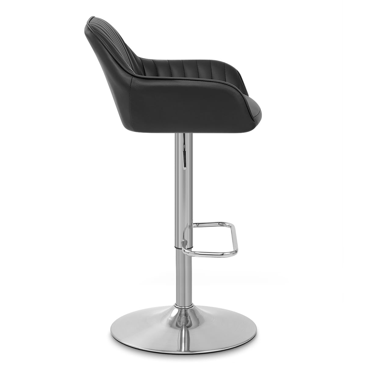 Tokyo Real Leather Brushed Stool Black