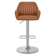 Tokyo Real Leather Brushed Stool Brown