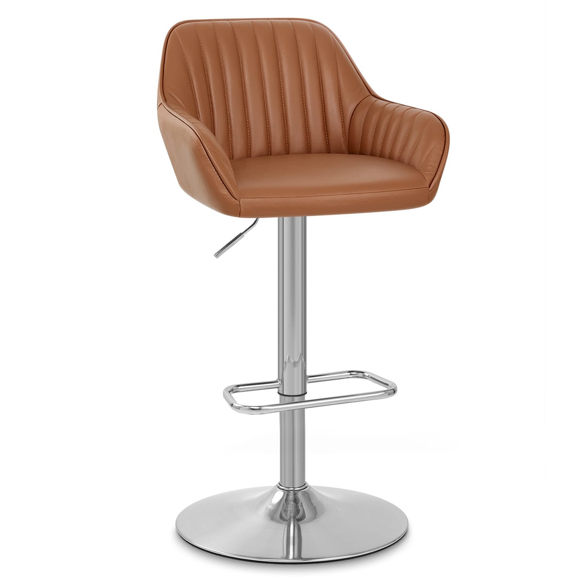 Tokyo Real Leather Brushed Stool Brown