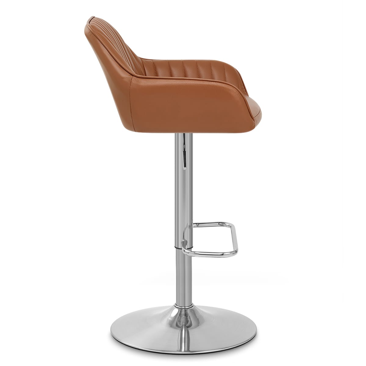 Tokyo Real Leather Brushed Stool Brown