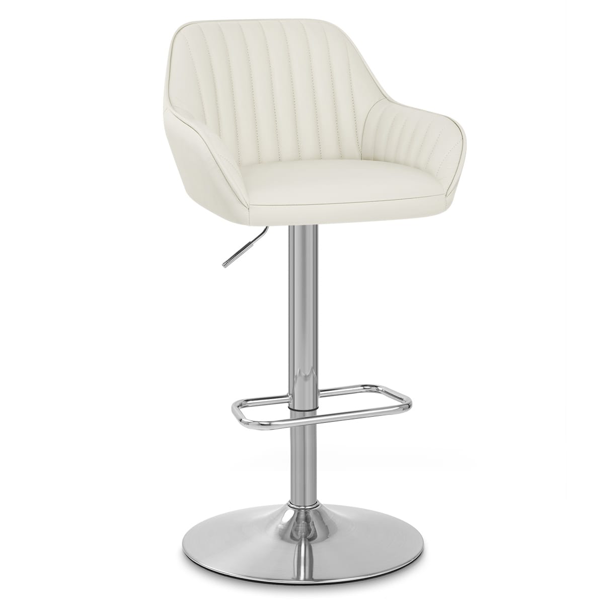 Tokyo Real Leather Brushed Stool Cream