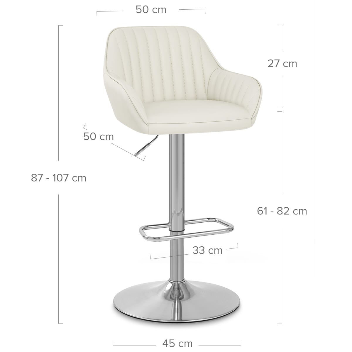 Tokyo Real Leather Brushed Stool Cream