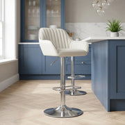 Tokyo Real Leather Brushed Stool Cream