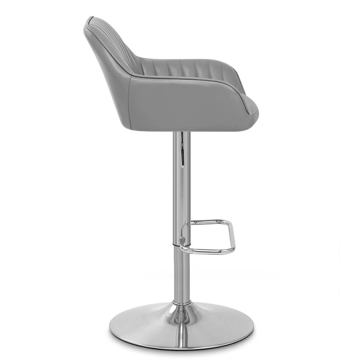 Tokyo Real Leather Brushed Stool Grey