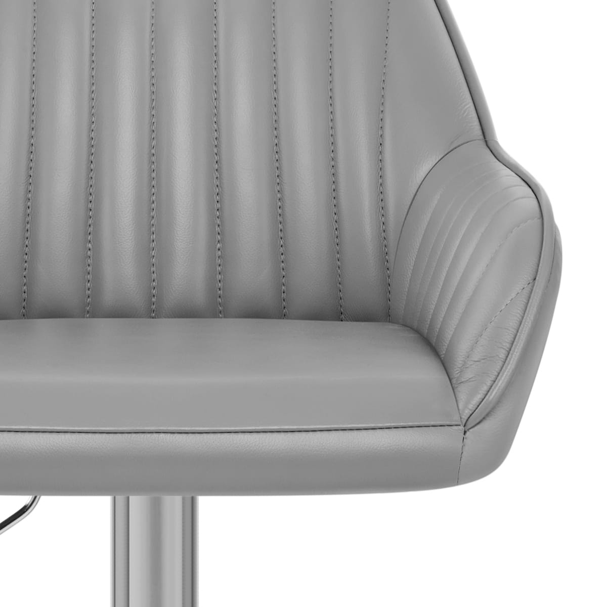 Tokyo Real Leather Brushed Stool Grey