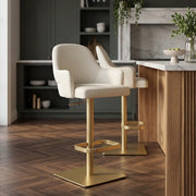 Toni Gold Stool Ivory