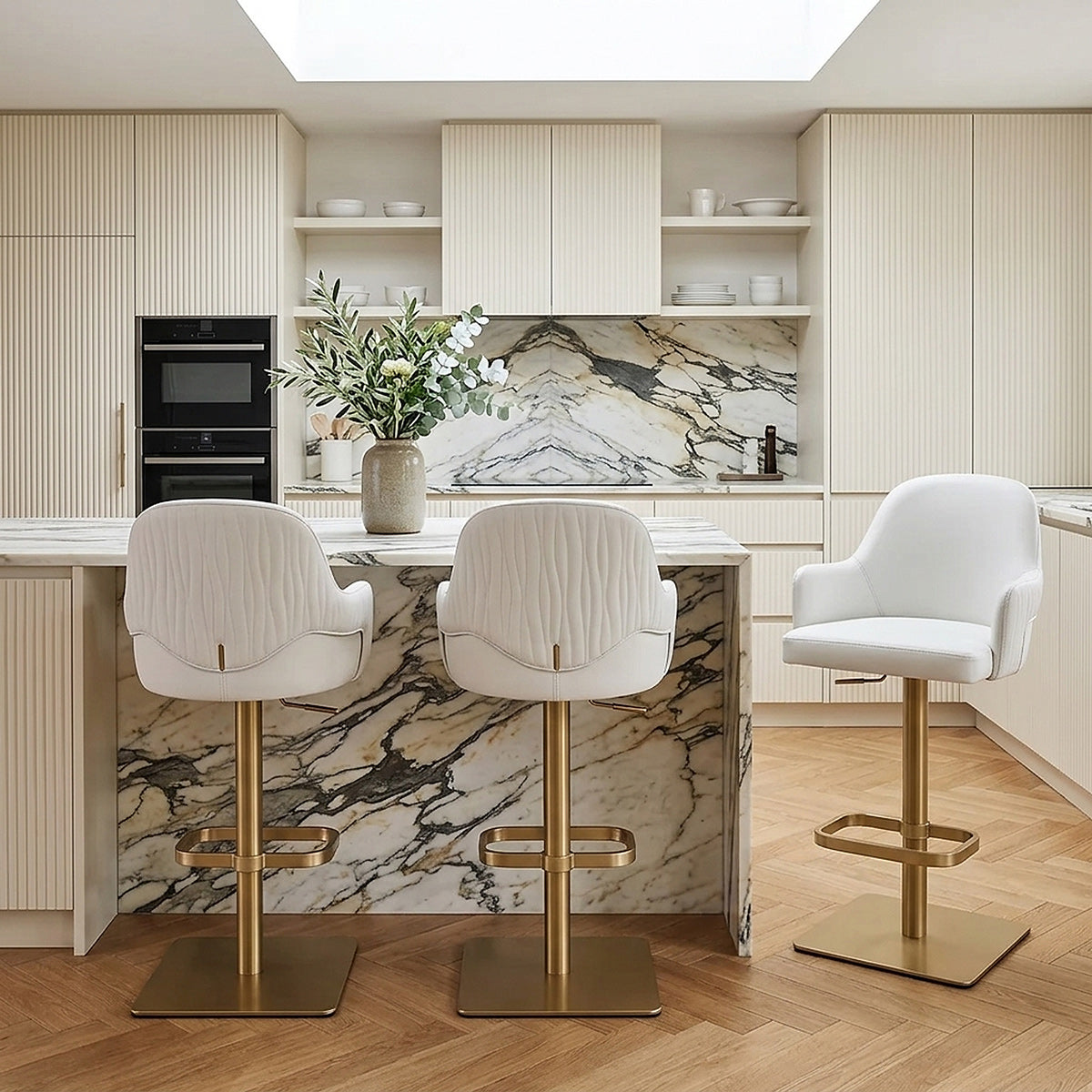 Toni Gold Stool White