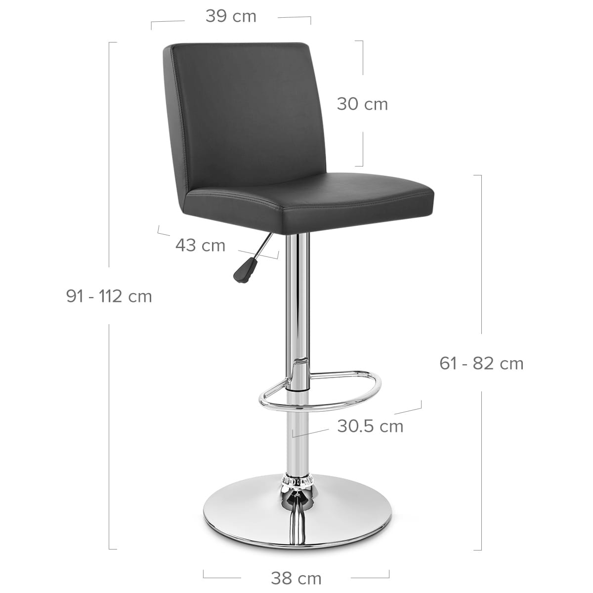 Topaz Bar Stool Black