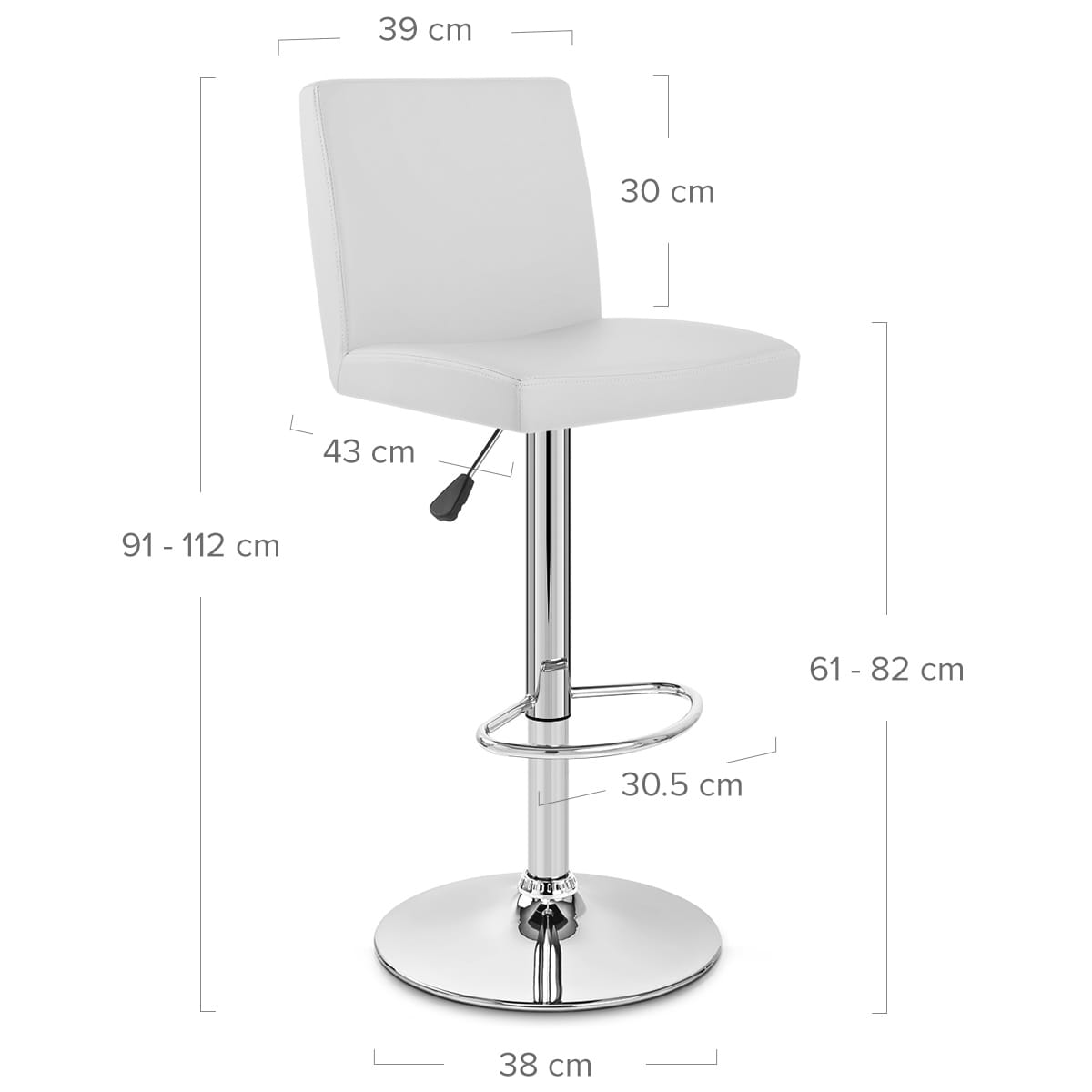 Topaz Bar Stool White