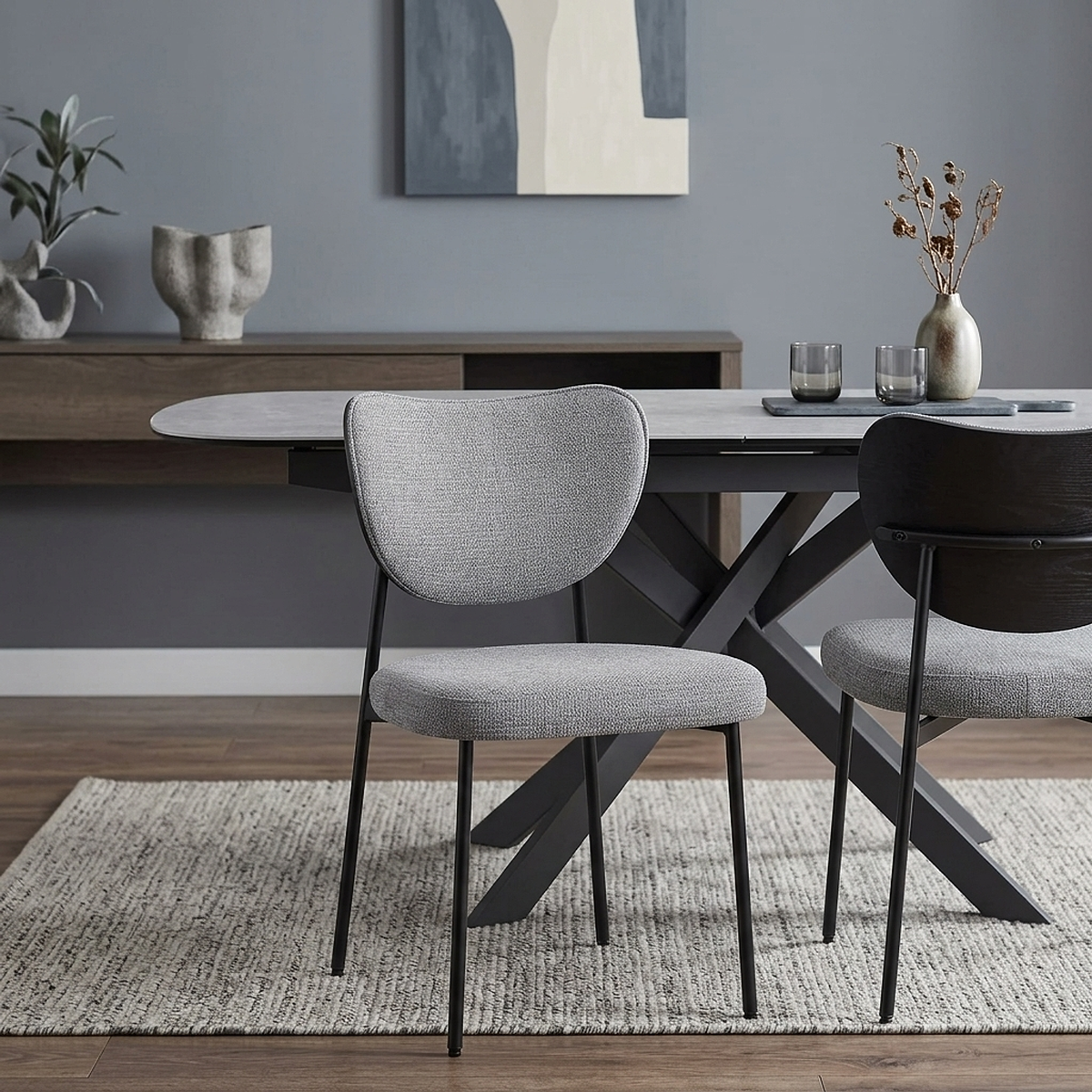 Tosca Dining Chair Grey Fabric