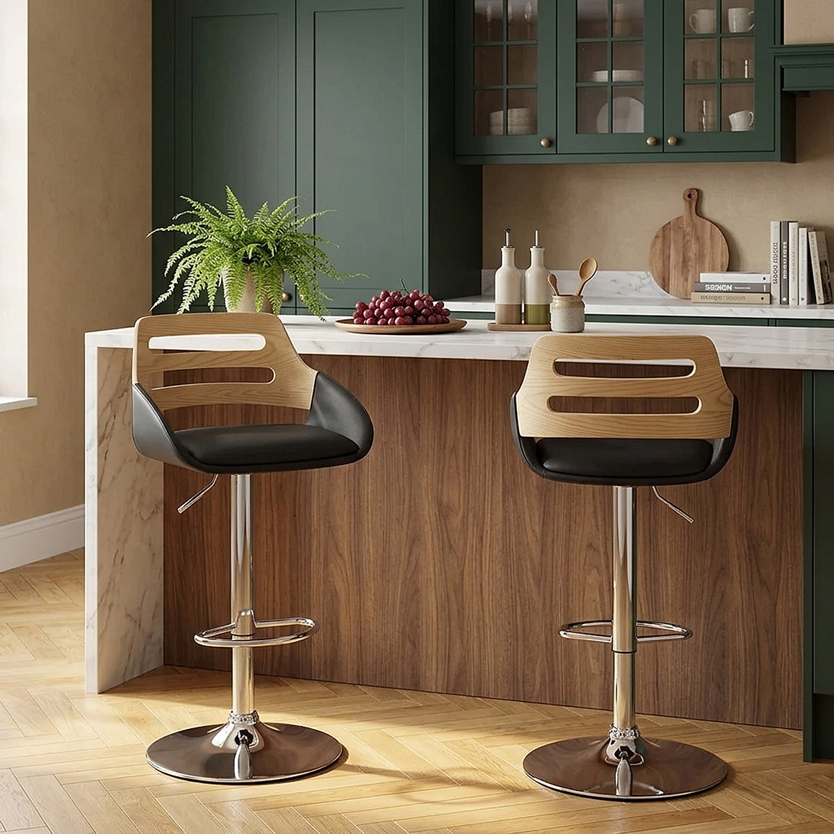 Trio Stool Oak & Black