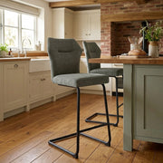 Troy Bar Stool Green Fabric