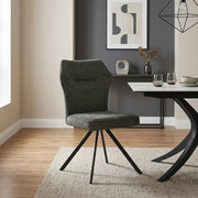 Troy Dining Chair Green Fabric