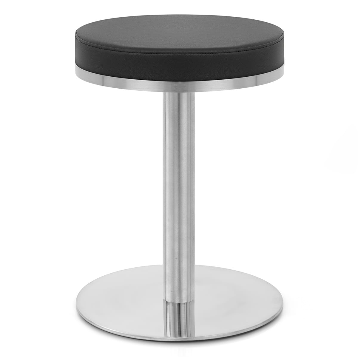 Tuck Brushed Steel Stool Black