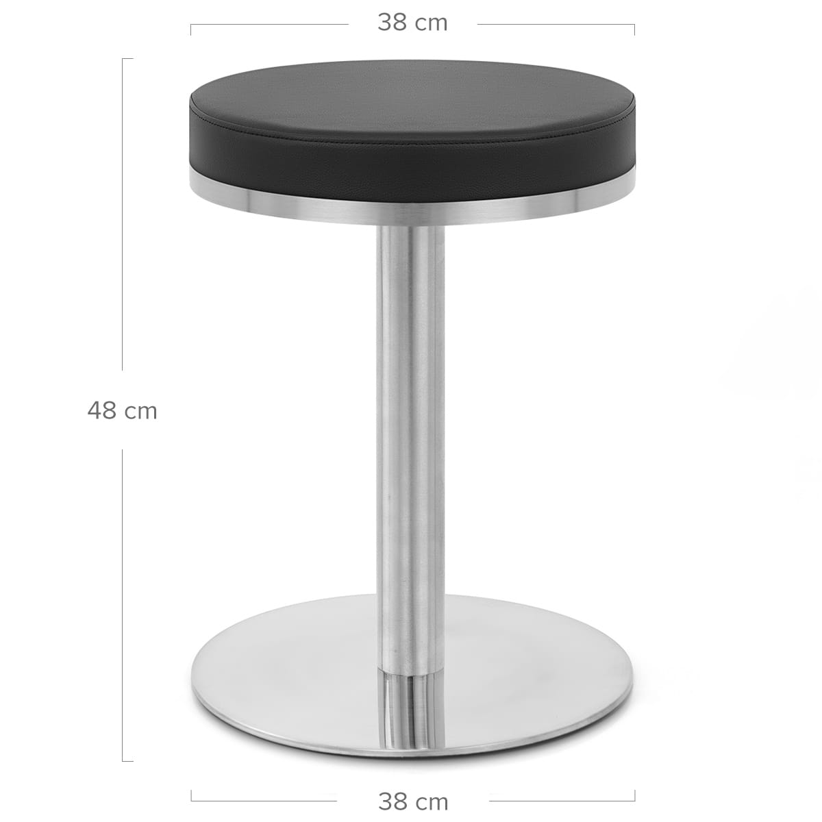 Tuck Brushed Steel Stool Black