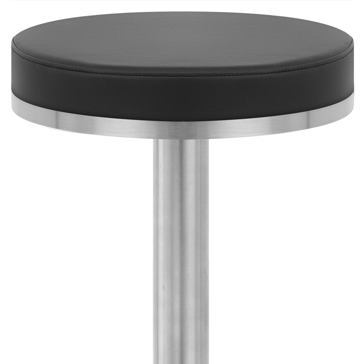 Tuck Brushed Steel Stool Black