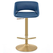 Tulsa Brushed Gold Stool Blue