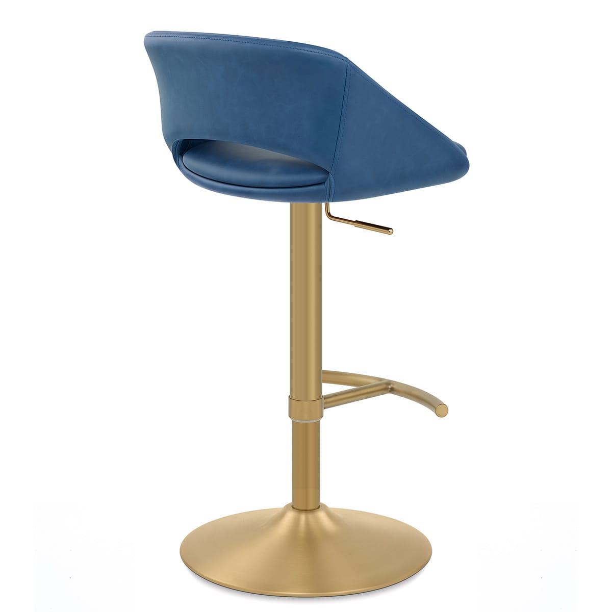 Tulsa Brushed Gold Stool Blue