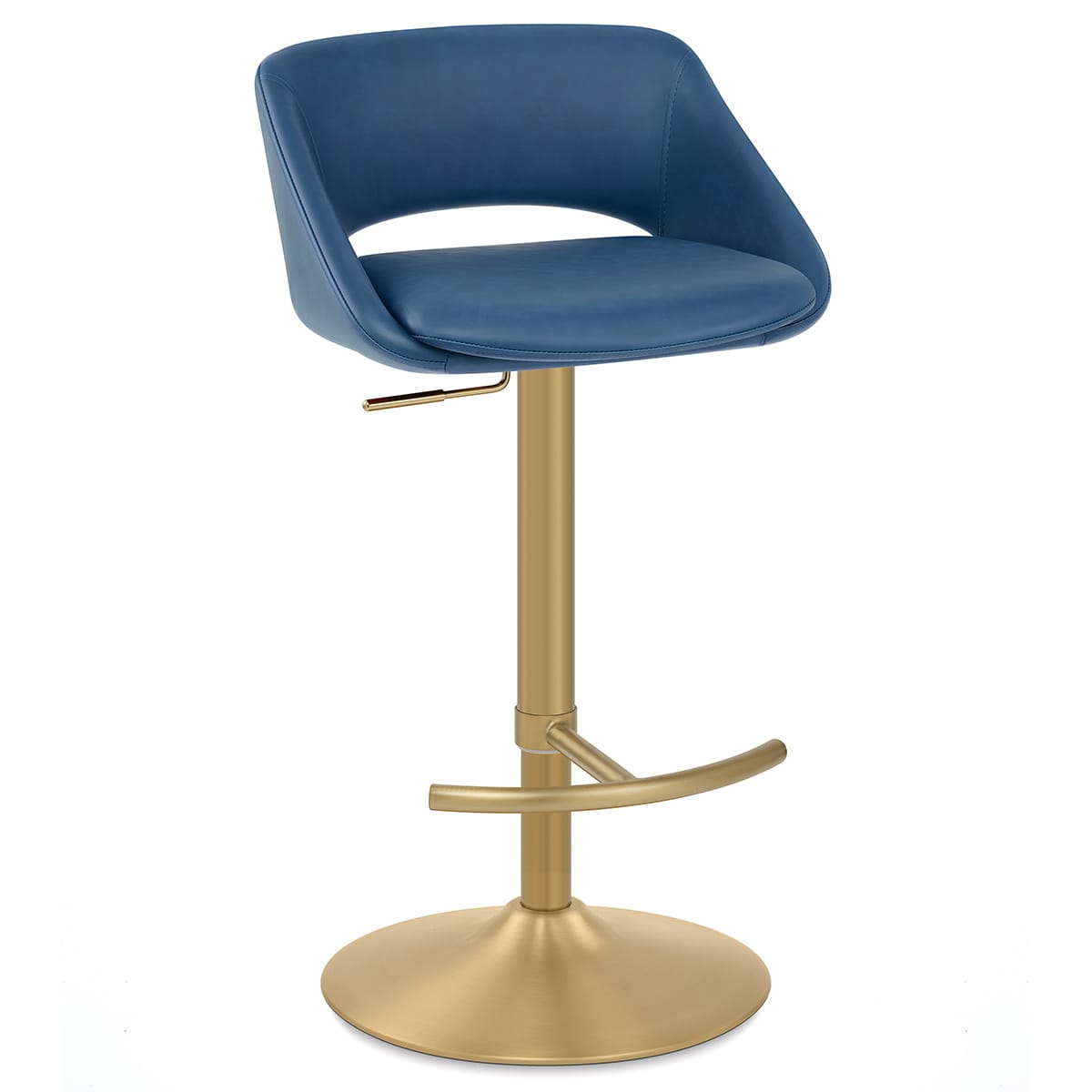 Tulsa Brushed Gold Stool Blue