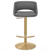 Tulsa Brushed Gold Stool Dark Grey