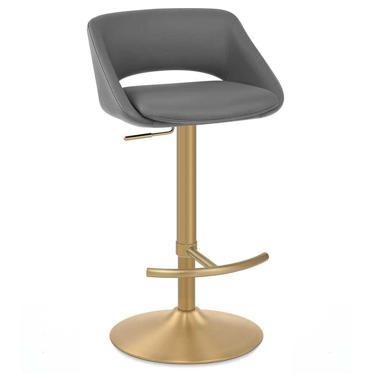 Tulsa Brushed Gold Stool Dark Grey