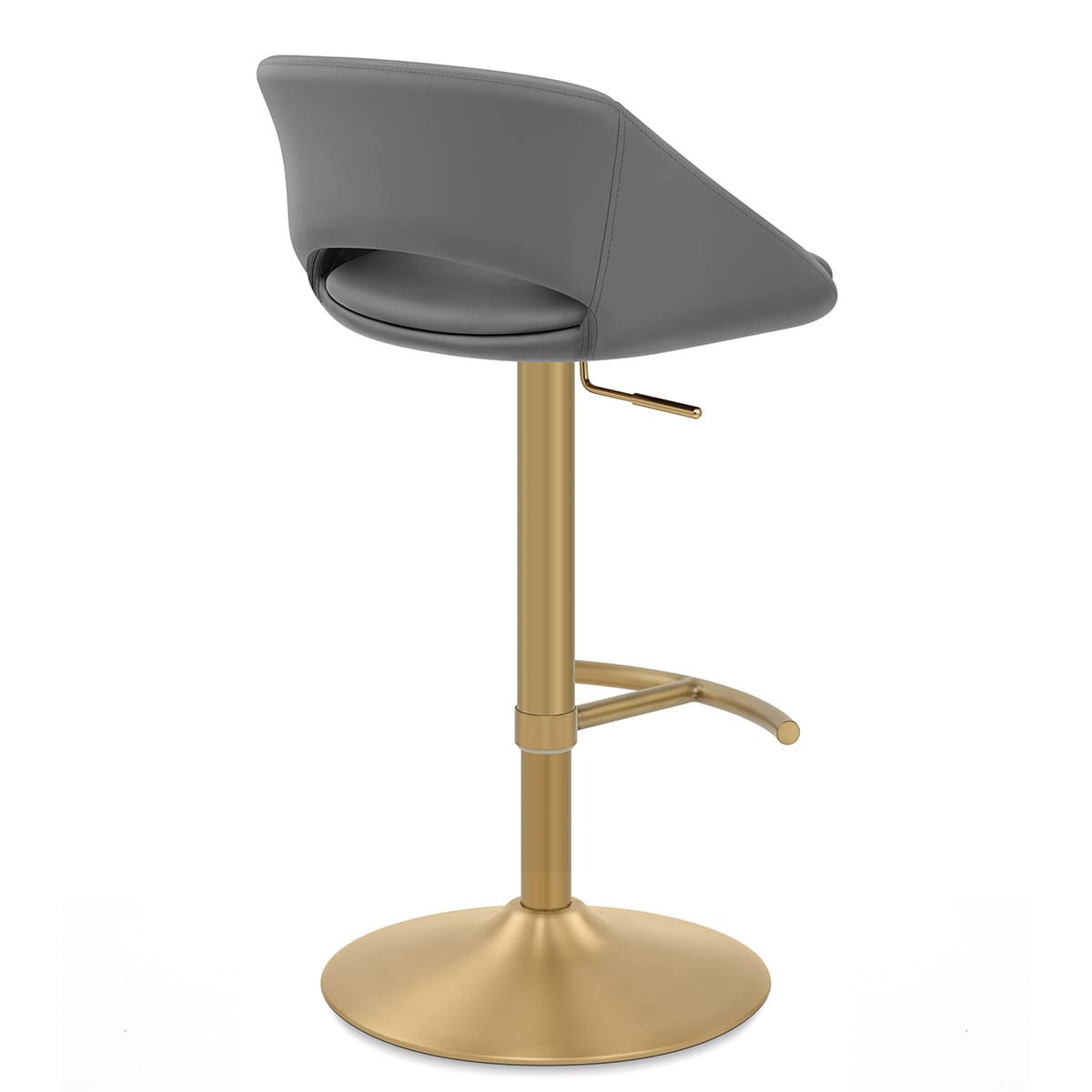 Tulsa Brushed Gold Stool Dark Grey