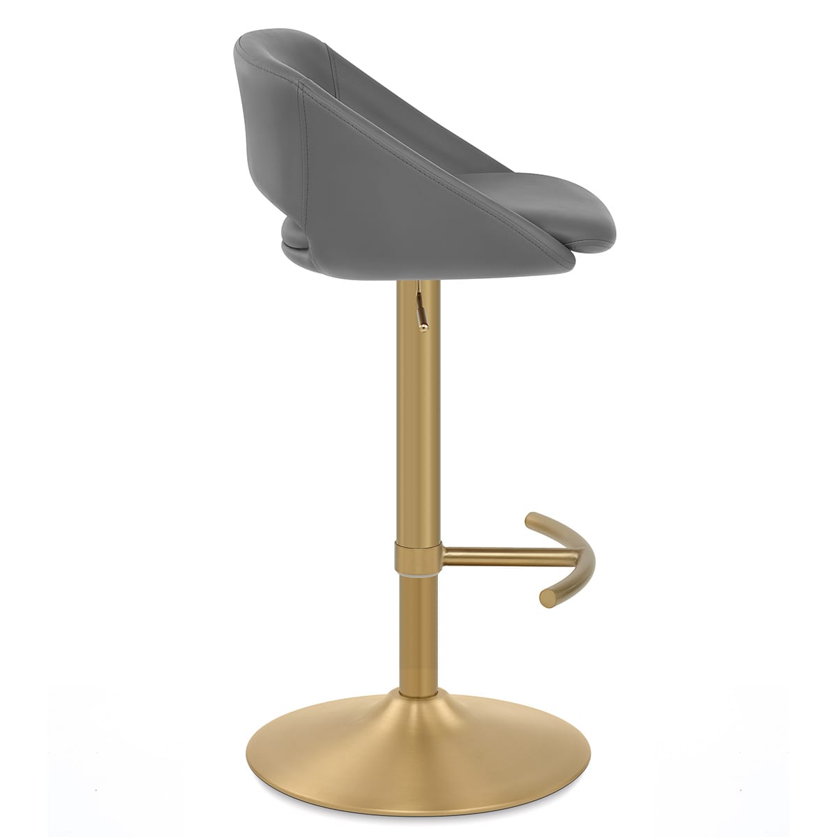 Tulsa Brushed Gold Stool Dark Grey