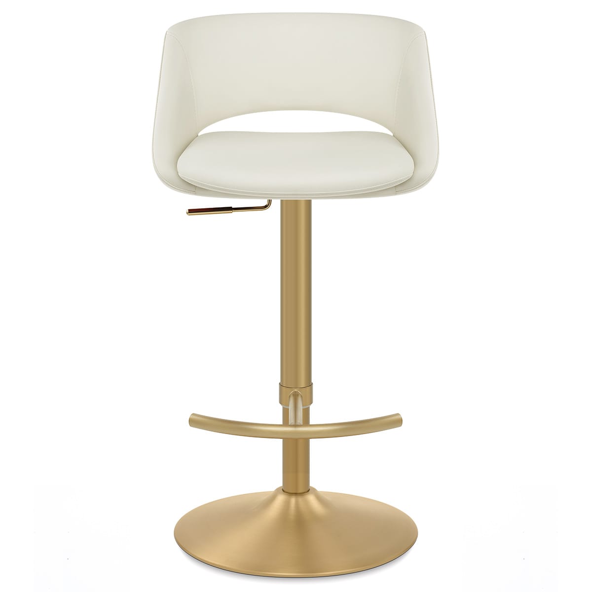 Tulsa Brushed Gold Stool Ivory