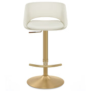 Tulsa Brushed Gold Stool Ivory