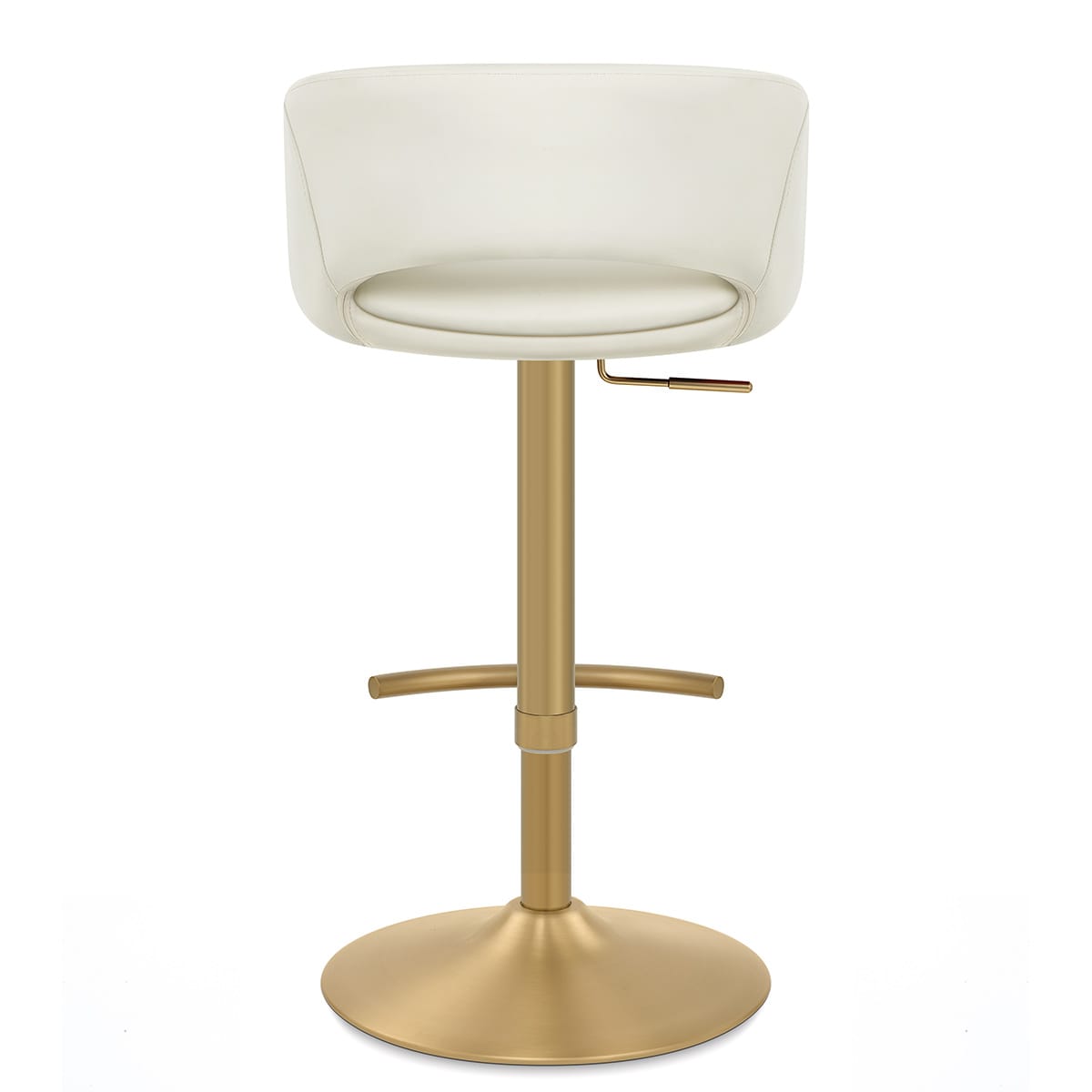 Tulsa Brushed Gold Stool Ivory