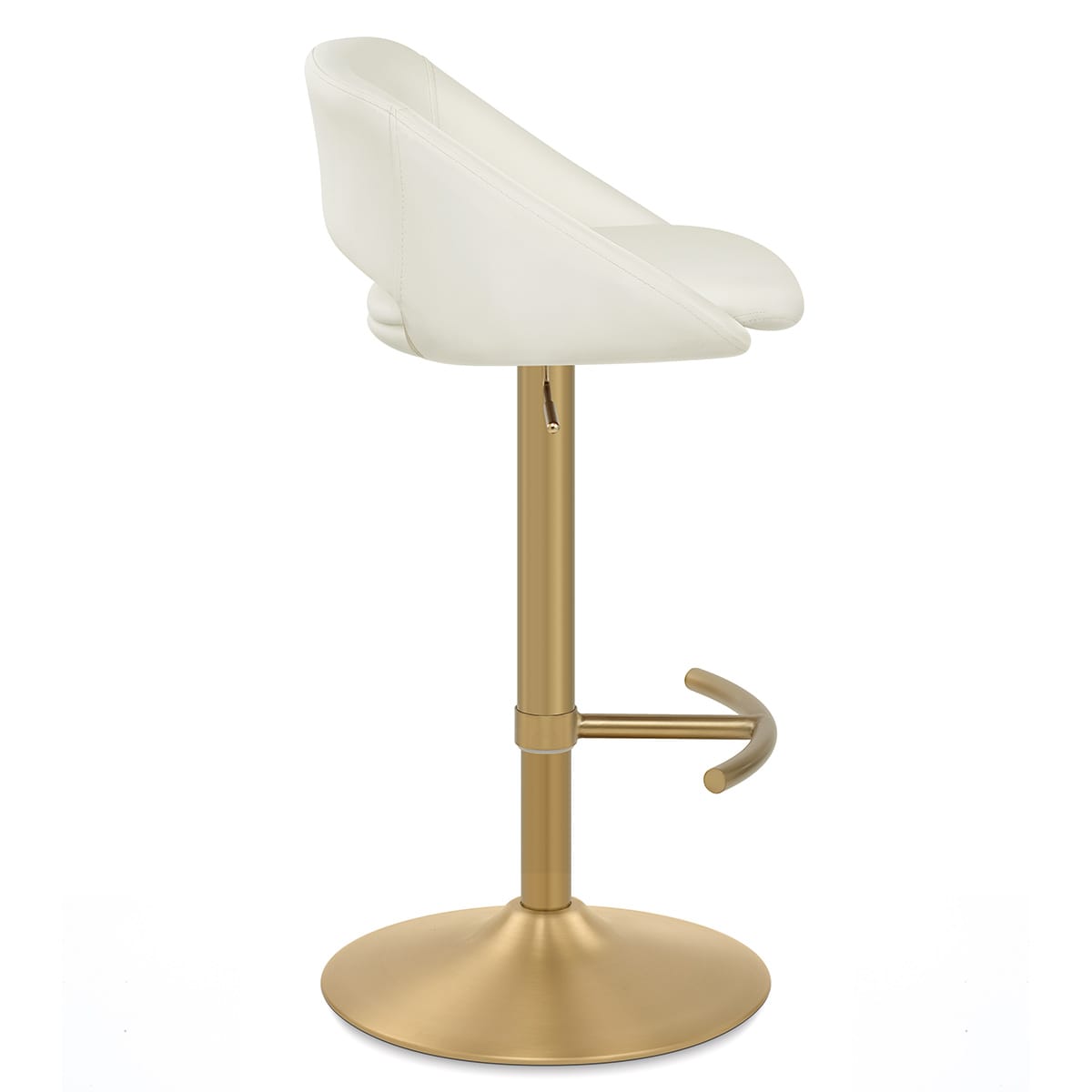 Tulsa Brushed Gold Stool Ivory