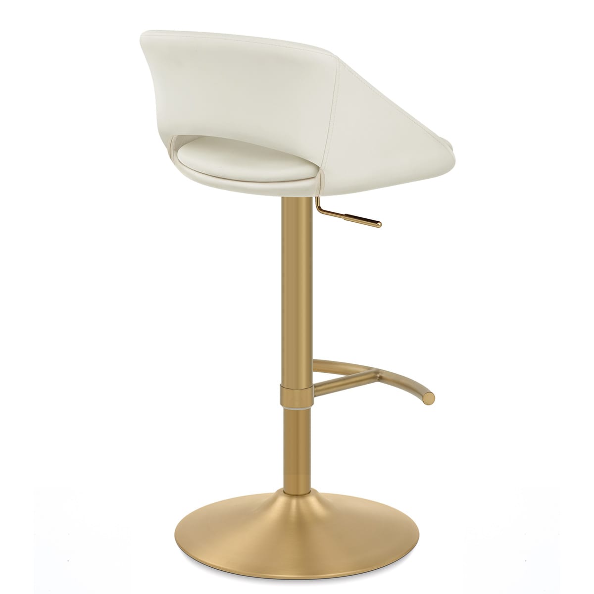 Tulsa Brushed Gold Stool Ivory