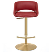 Tulsa Brushed Gold Stool Ruby