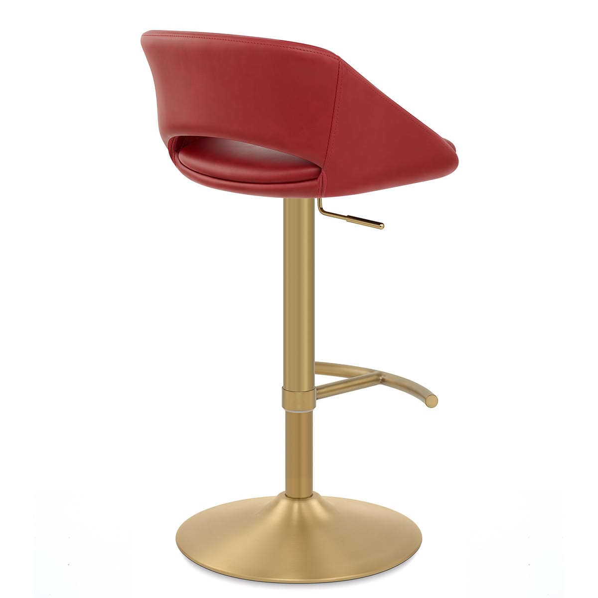 Tulsa Brushed Gold Stool Ruby